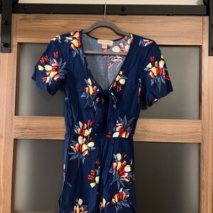 Floral Tie-Front Romper